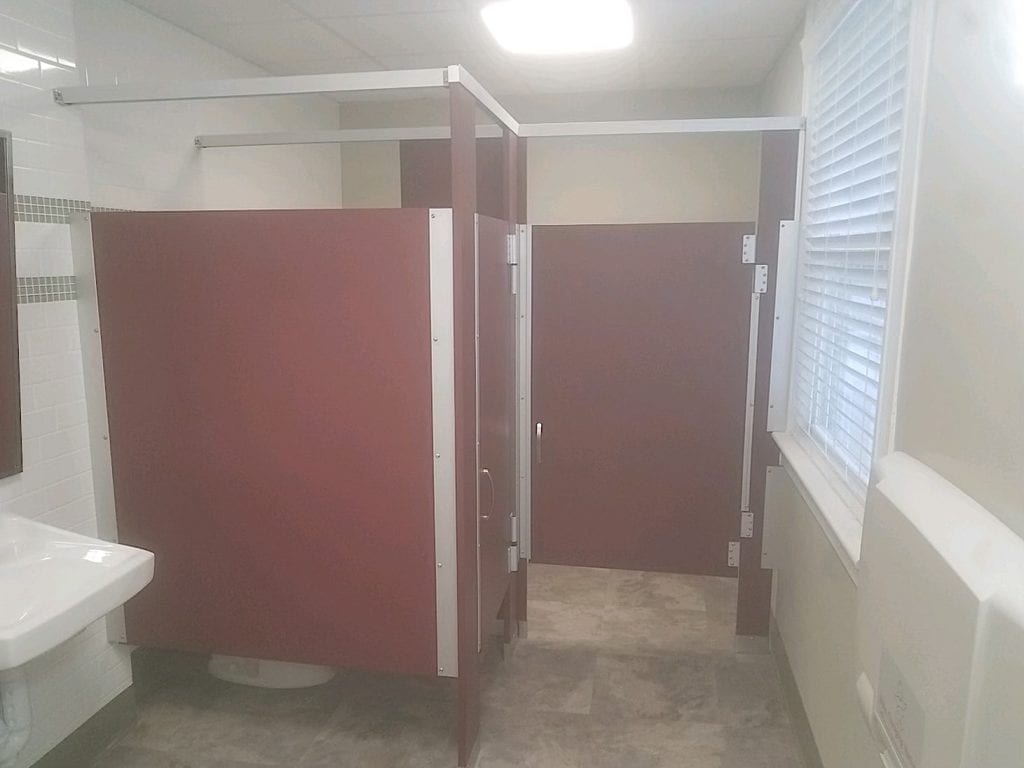 Red Toilet Partitions - Burgundy