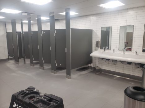 ASI Plastic Toilet Partitions with Sinks